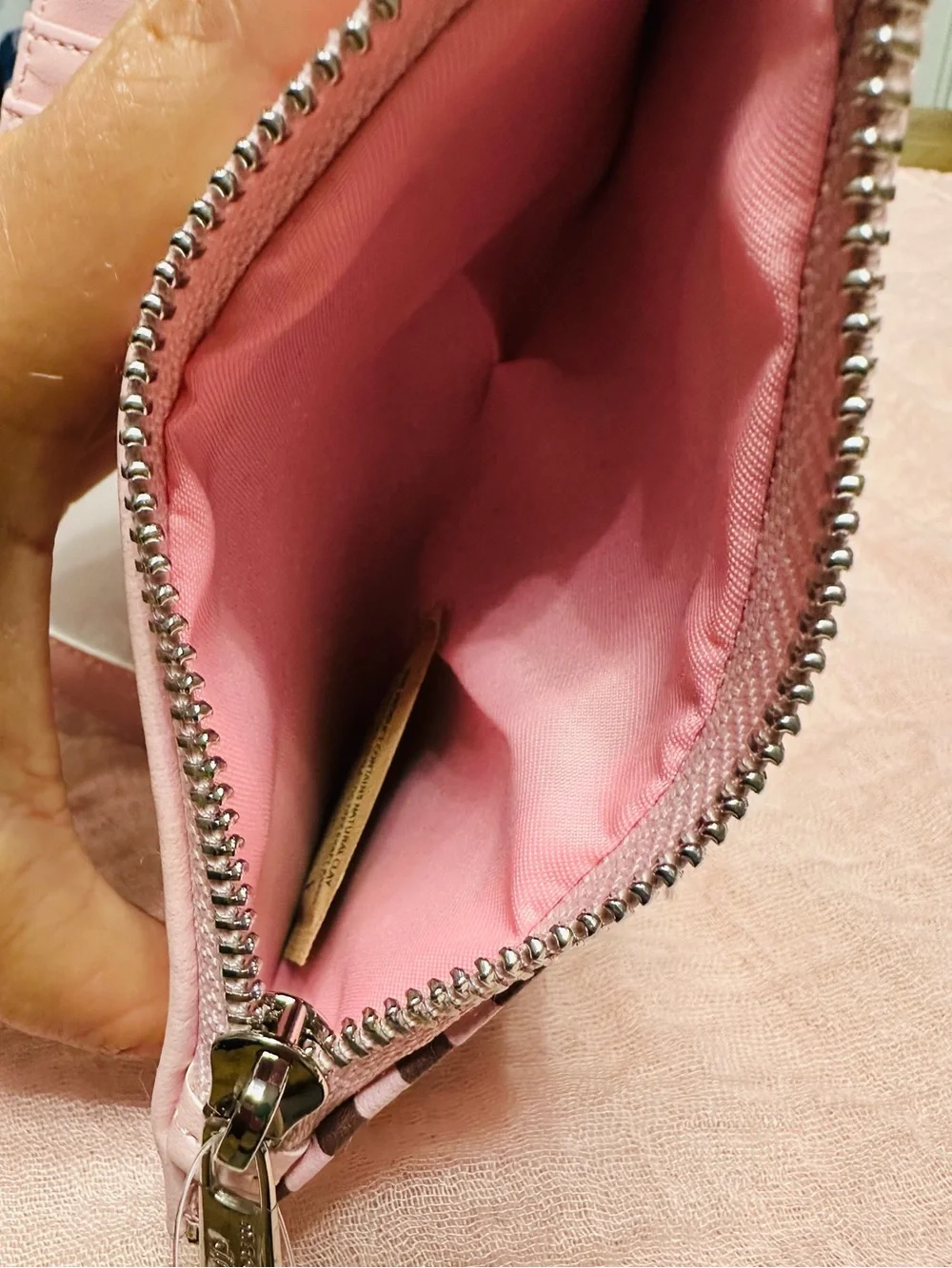 NWT Madden Girl Viral Pink & Brown Striped Dachshund Bifold Wallet